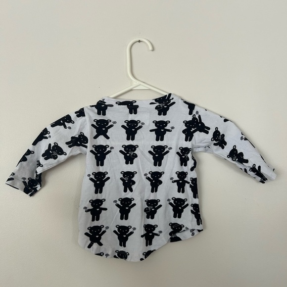 HuxBaby White Black Long Sleeve Teddybears Size 1 (12-18 months) - Picture 4 of 5